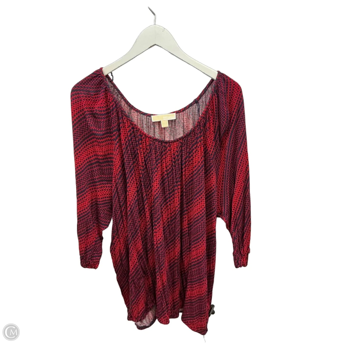 Top 3/4 Sleeve By Michael By Michael Kors In Red, Size: 3x