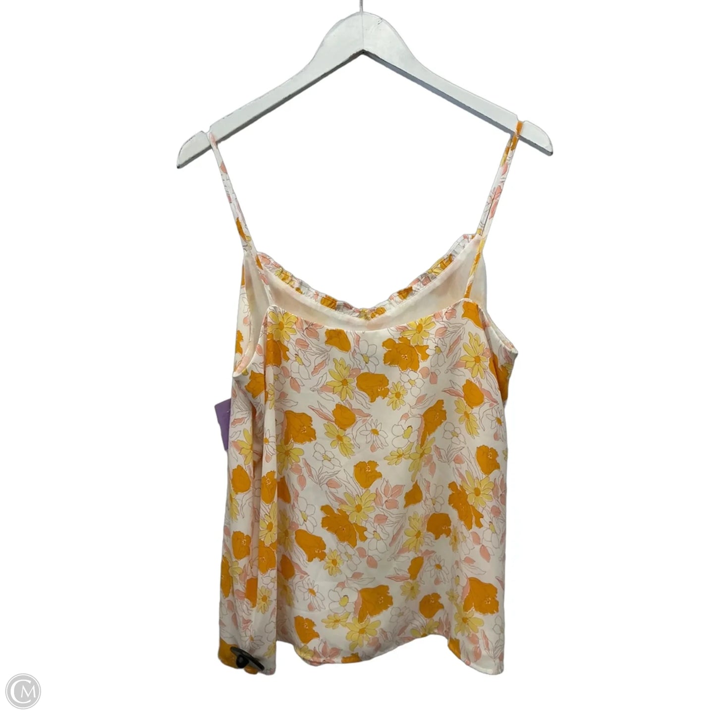 Top Sleeveless By Loft In Orange & Pink, Size: M