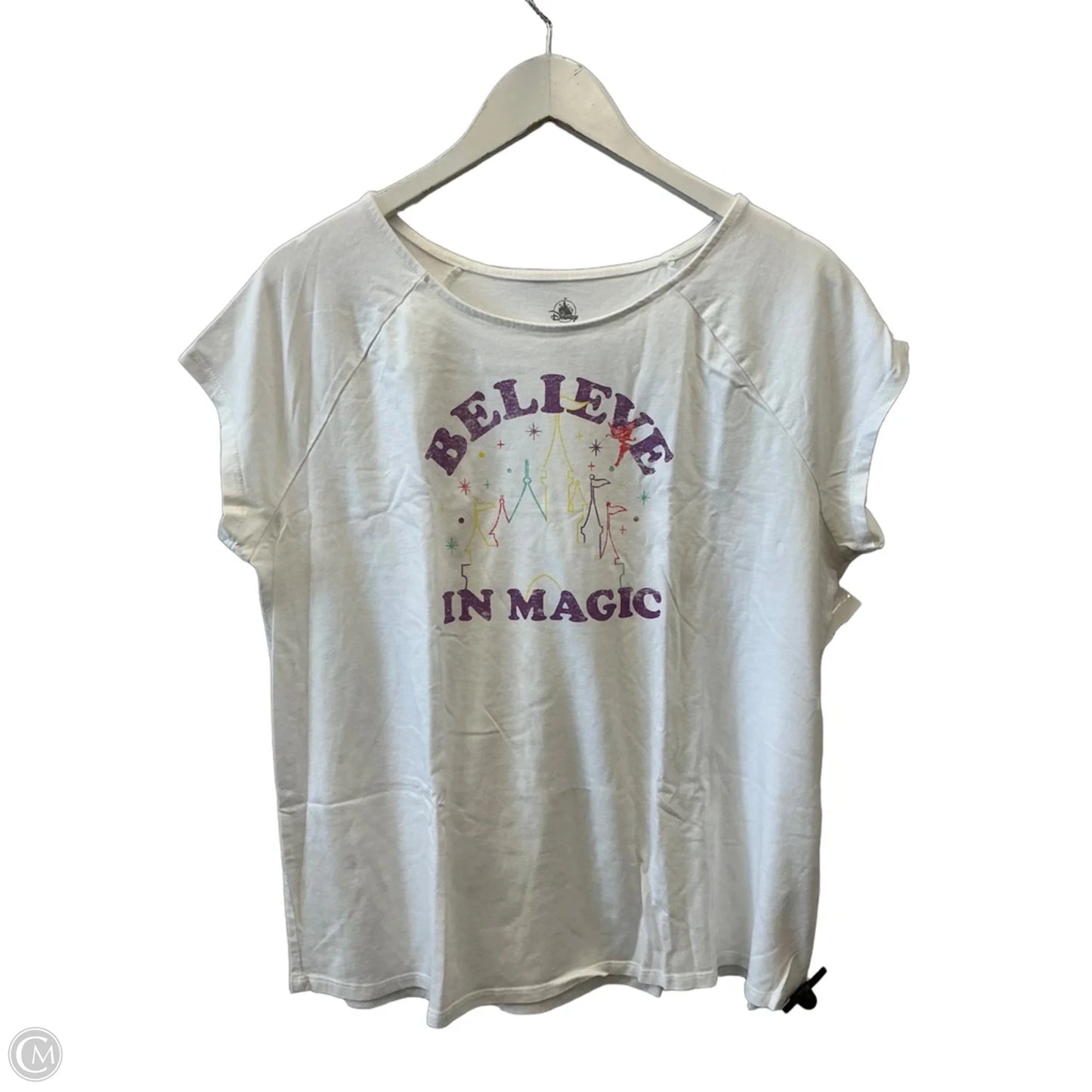 Top Short Sleeve By Disney In White, Size: Xl
