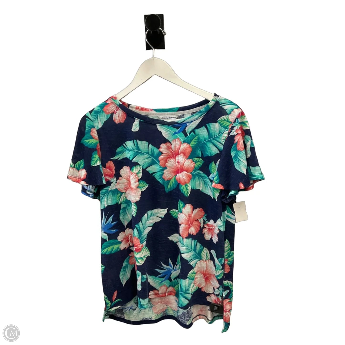 Top Short Sleeve By Tommy Bahama In Blue & Green, Size: M