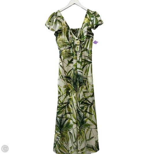 Dress Casual Maxi By Taylor In Green & White, Size: 12