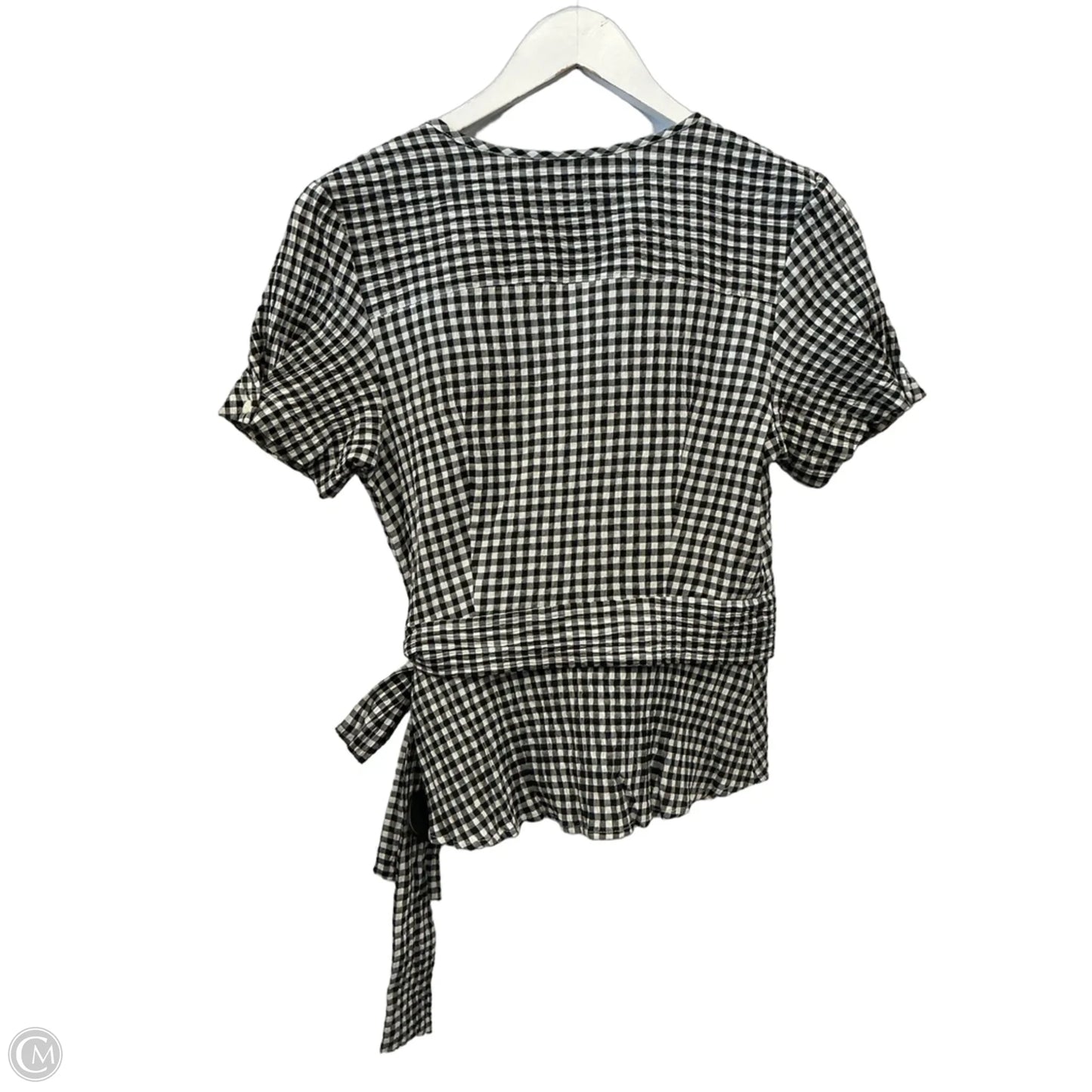 Top Short Sleeve By Max Studio In Checkered Pattern, Size: S