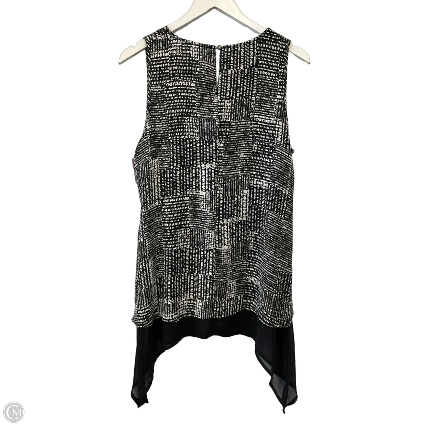 Top Sleeveless By Worthington In Black & White, Size: Mp