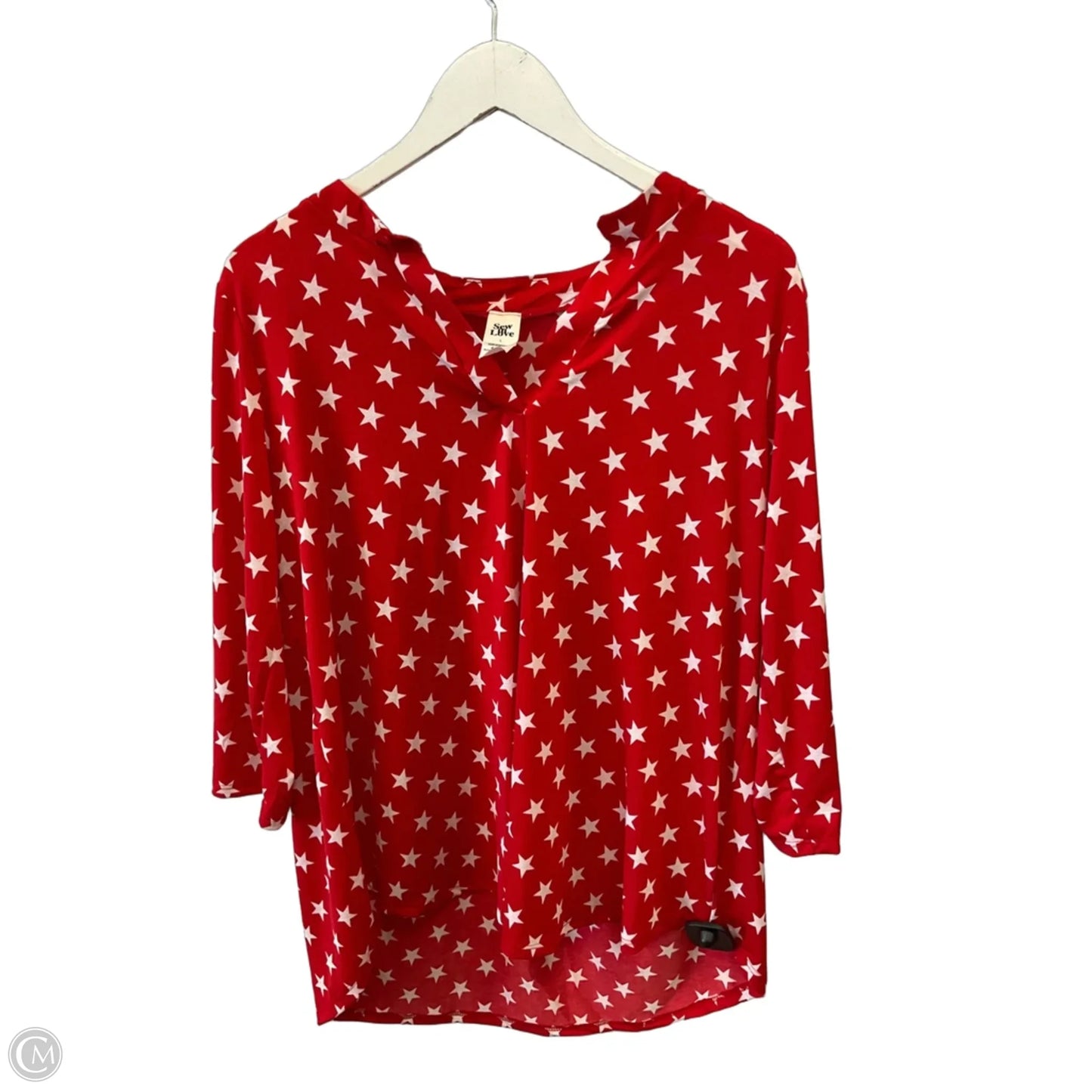 Top 3/4 Sleeve By Sew In Love In Red, Size: L
