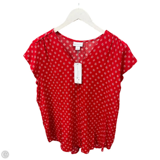 Top Short Sleeve By Liz Claiborne In Red, Size: L