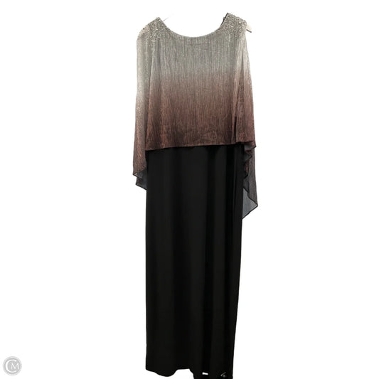 Dress Party Long By Clothes Mentor In Black & Silver, Size: 1x