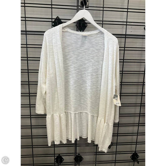 Sweater Cardigan By Terra & Sky In White, Size: Xl