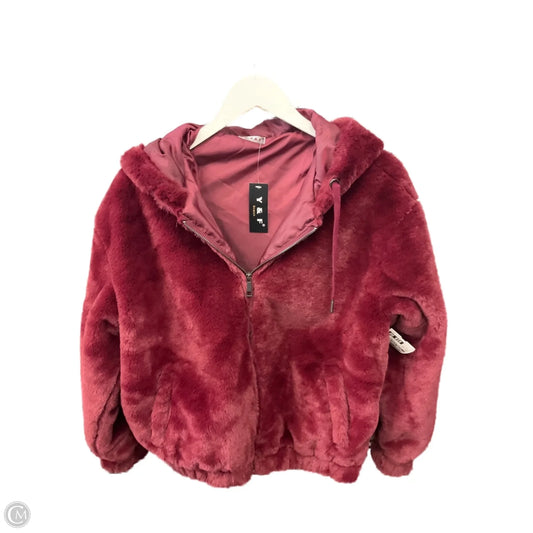 Jacket Faux Fur & Sherpa By Clothes Mentor In Red, Size: S