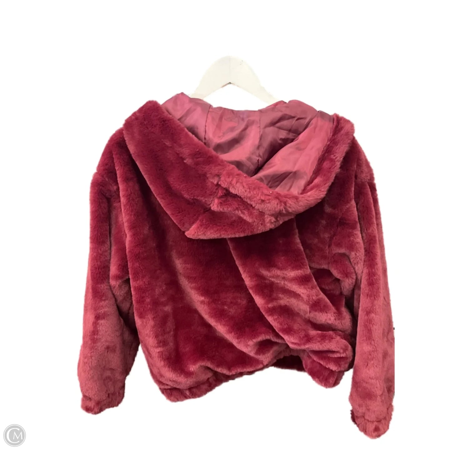 Jacket Faux Fur & Sherpa By Clothes Mentor In Red, Size: S