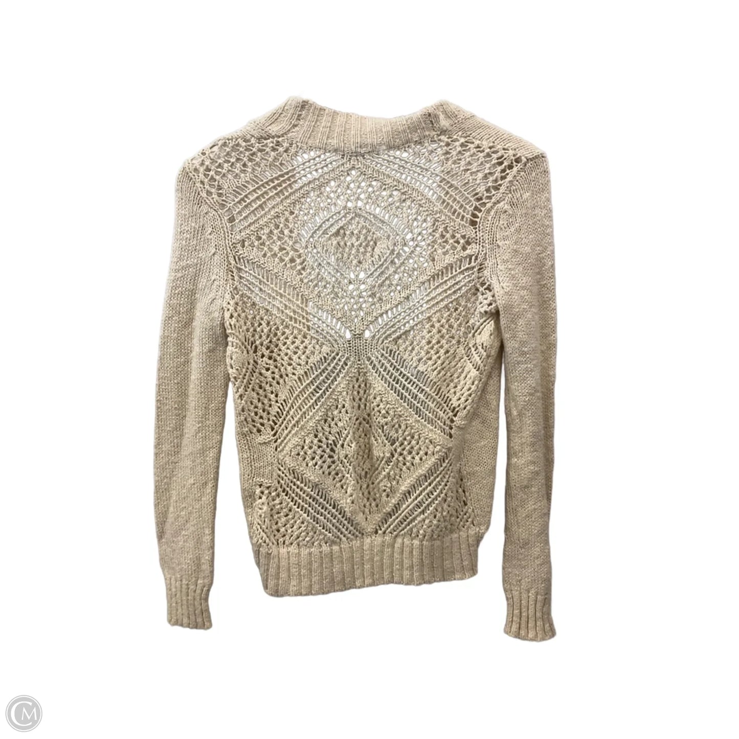 Sweater Cardigan By Clothes Mentor In Cream, Size: Xs