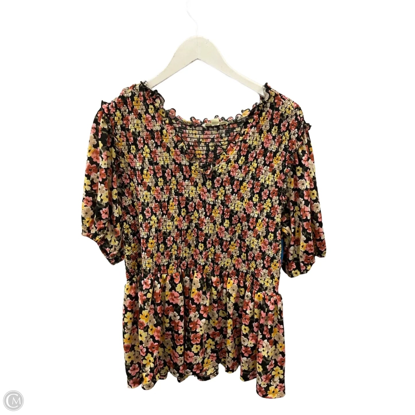 Top Short Sleeve By Indigo Rose In Floral Print, Size: 3x