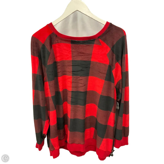 Top Long Sleeve By Secret Treasures In Checkered Pattern, Size: 3x