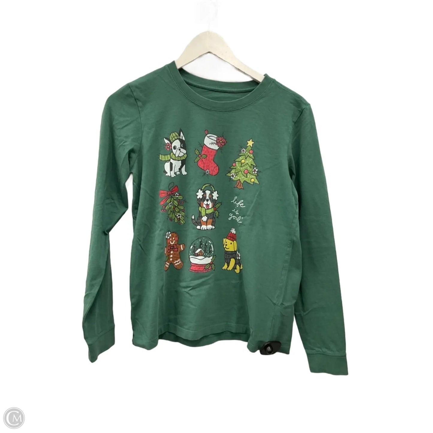 Top Long Sleeve By Life Is Good In Green, Size: S