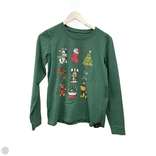 Top Long Sleeve By Life Is Good In Green, Size: S