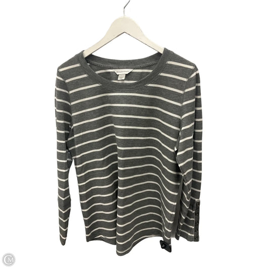 Top Long Sleeve Basic By Christopher And Banks In Grey, Size: L