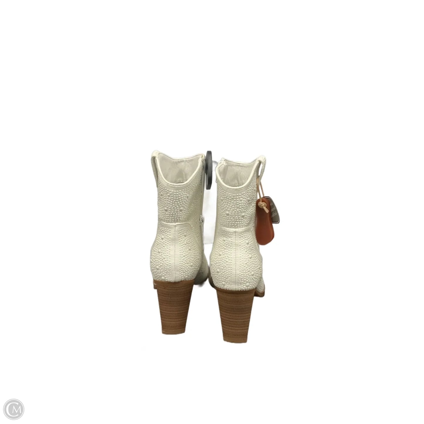 Boots Ankle Heels By Mia In Cream, Size: 9