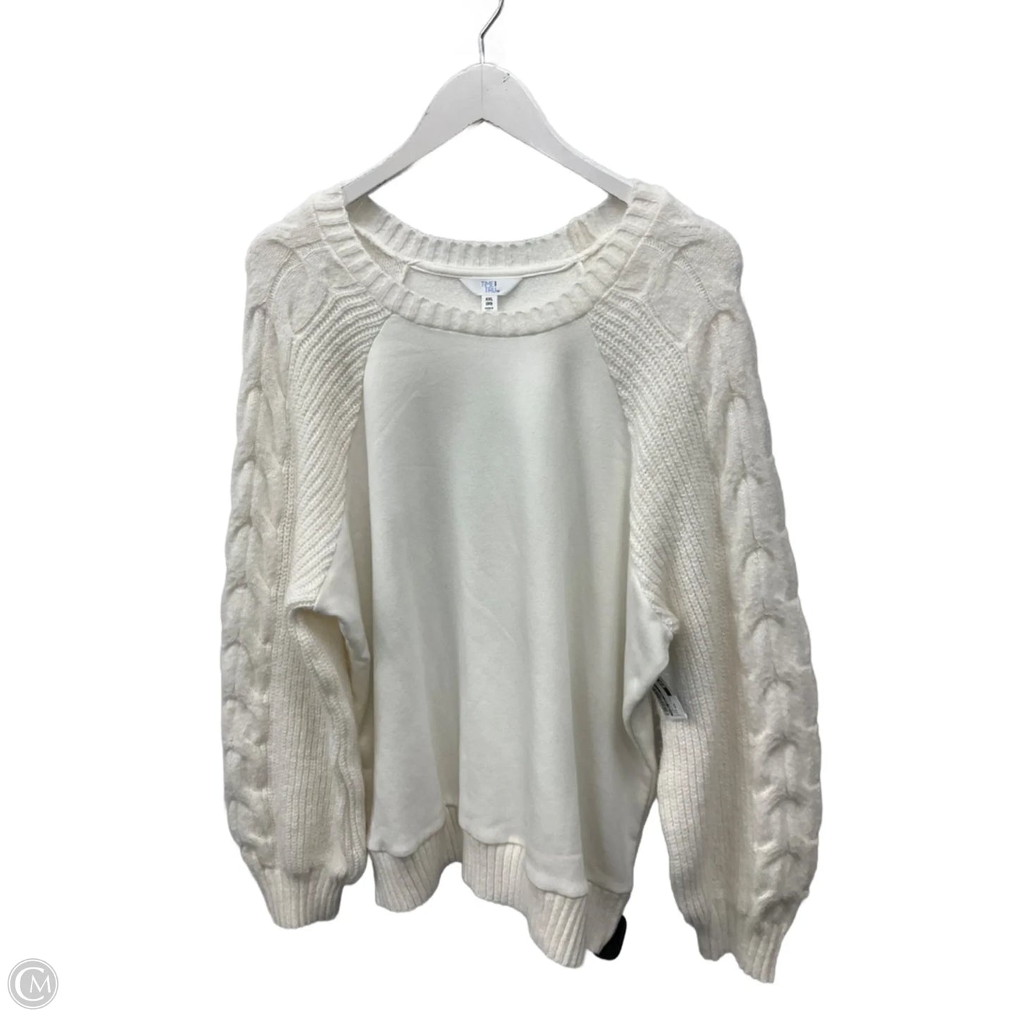 Top Long Sleeve By Time And Tru In Ivory, Size: Xxl