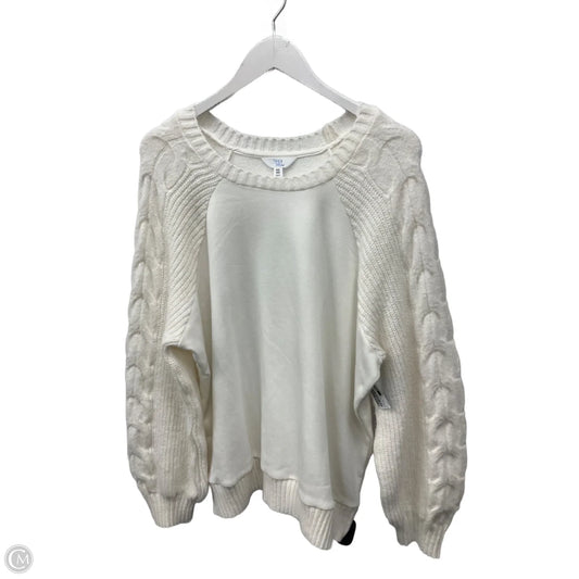 Top Long Sleeve By Time And Tru In Ivory, Size: Xxl
