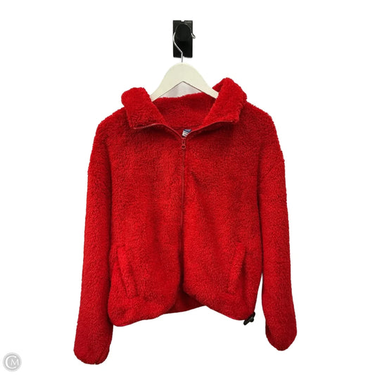 Jacket Faux Fur & Sherpa By Old Navy In Red, Size: L