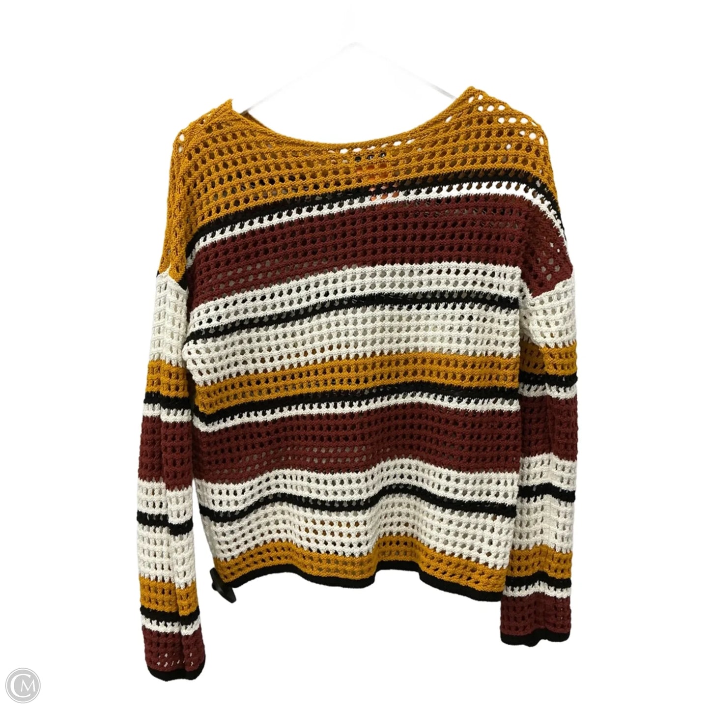 Sweater By Nine West Apparel In Gold & Orange, Size: M