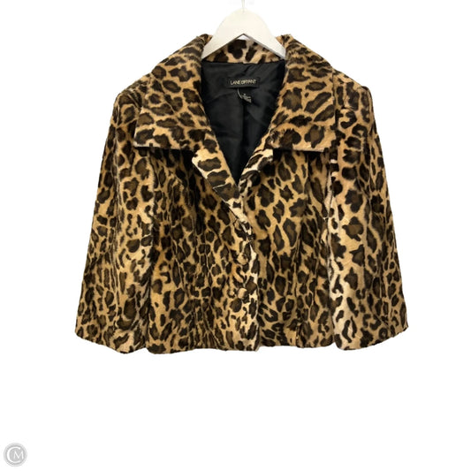 Jacket Faux Fur & Sherpa By Lane Bryant In Animal Print, Size: 1x