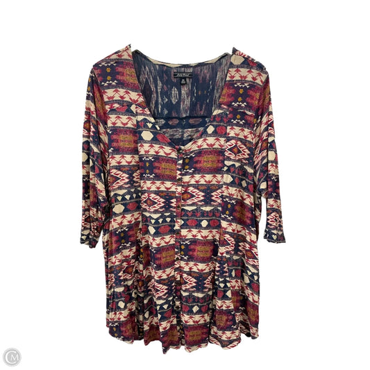 Top 3/4 Sleeve By Lucky Brand In Multi-colored, Size: 2x