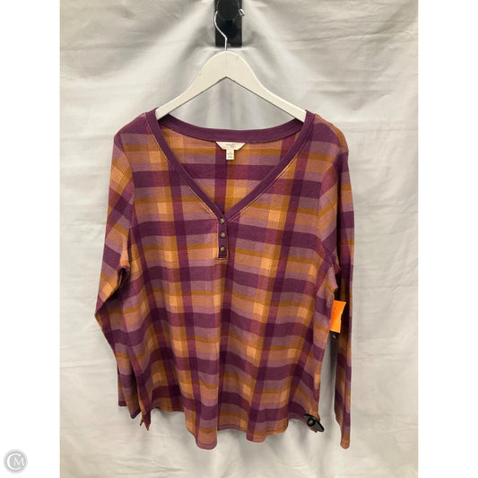 Top Long Sleeve By Terra & Sky In Purple, Size: 1x