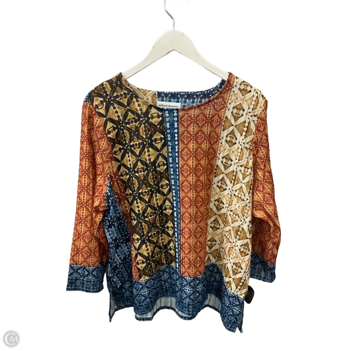 Top 3/4 Sleeve By Alfred Dunner In Orange, Size: 1x