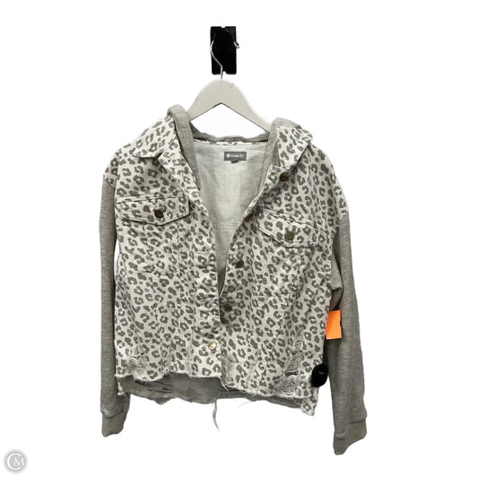 Jacket Denim By Clothes Mentor In Animal Print, Size: L