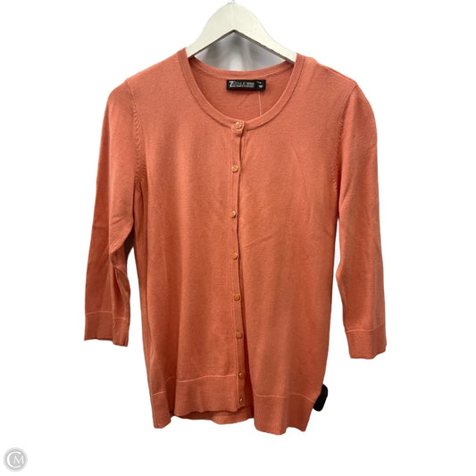Sweater Cardigan By New York And Co In Peach, Size: L