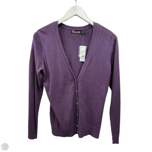 Sweater Cardigan By New York And Co In Purple, Size: M