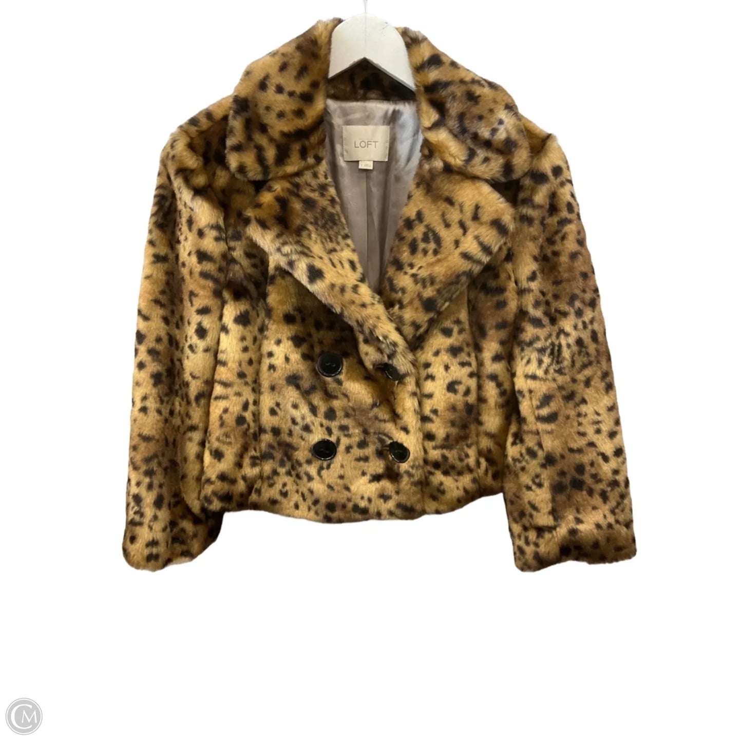 Jacket Faux Fur & Sherpa By Loft In Animal Print, Size: S