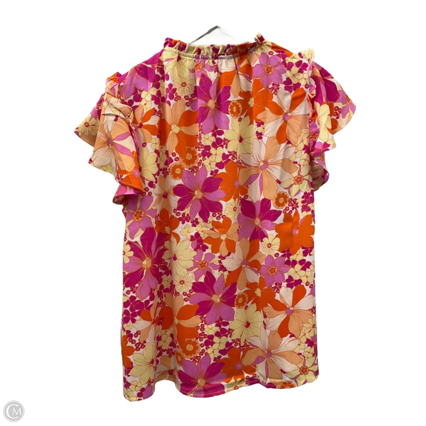 Top Short Sleeve By Emily Wonder In Orange & Pink, Size: M