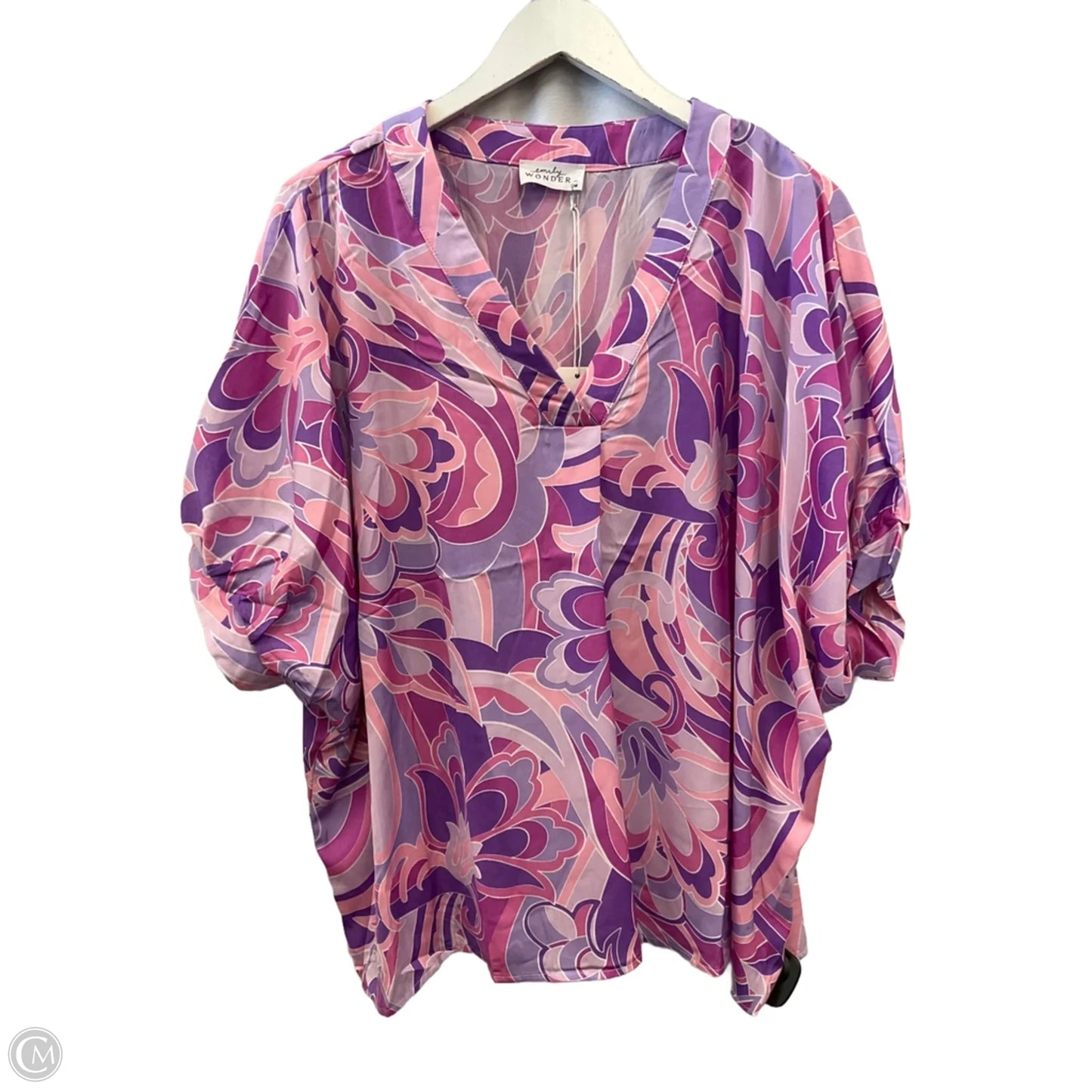 Top Short Sleeve By Emily Wonder In Purple, Size: M