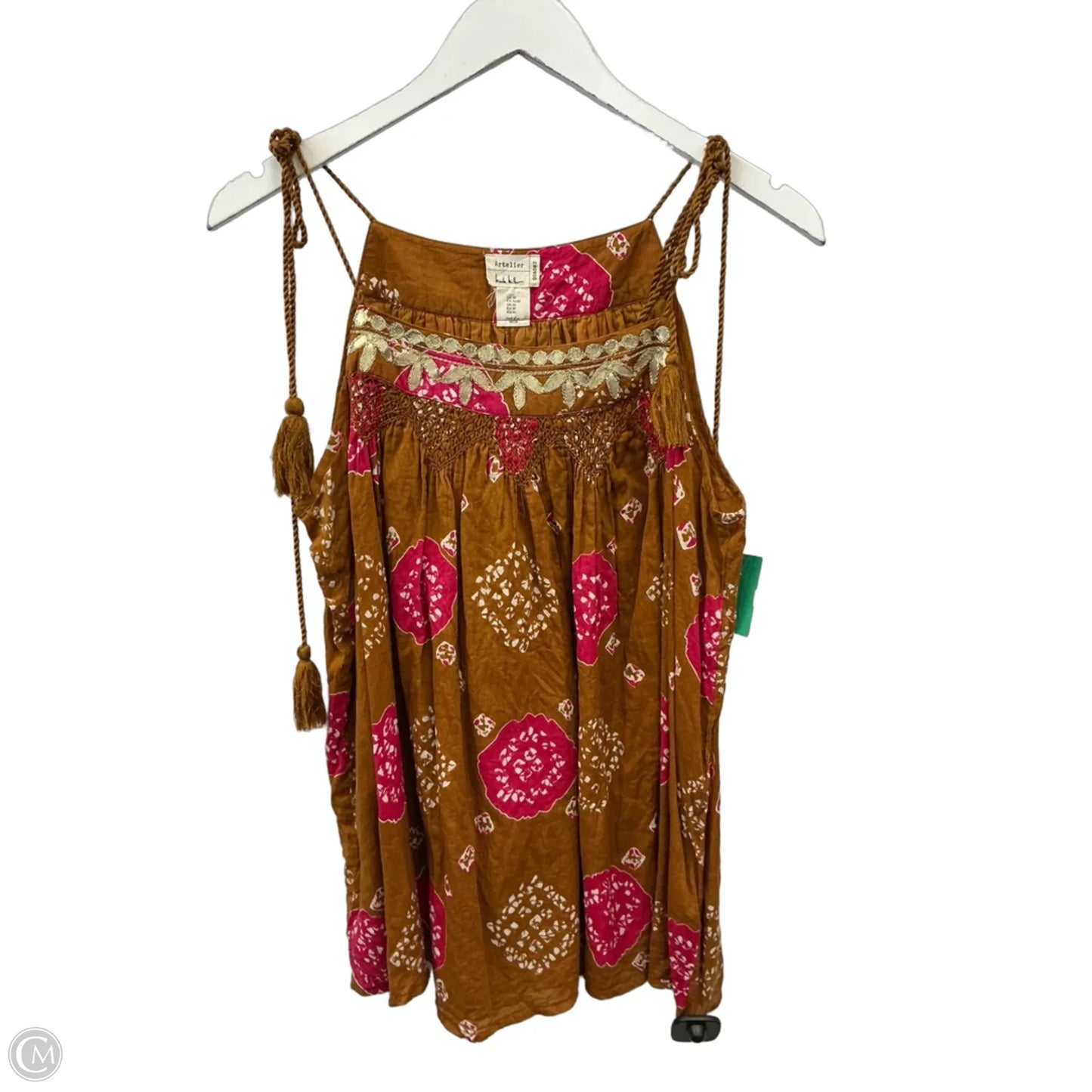 Top Sleeveless By Nicole By Nicole Miller In Orange & Pink, Size: M