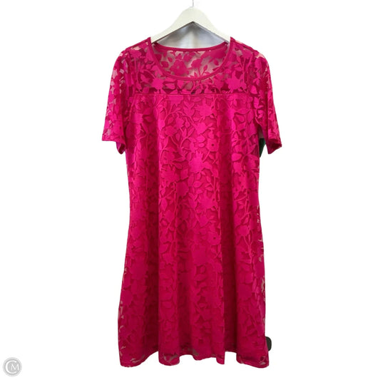 Dress Casual Short By Nina Leonard In Pink, Size: L
