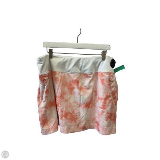 Athletic Skort By Mta Sport In Orange & White, Size: 1x