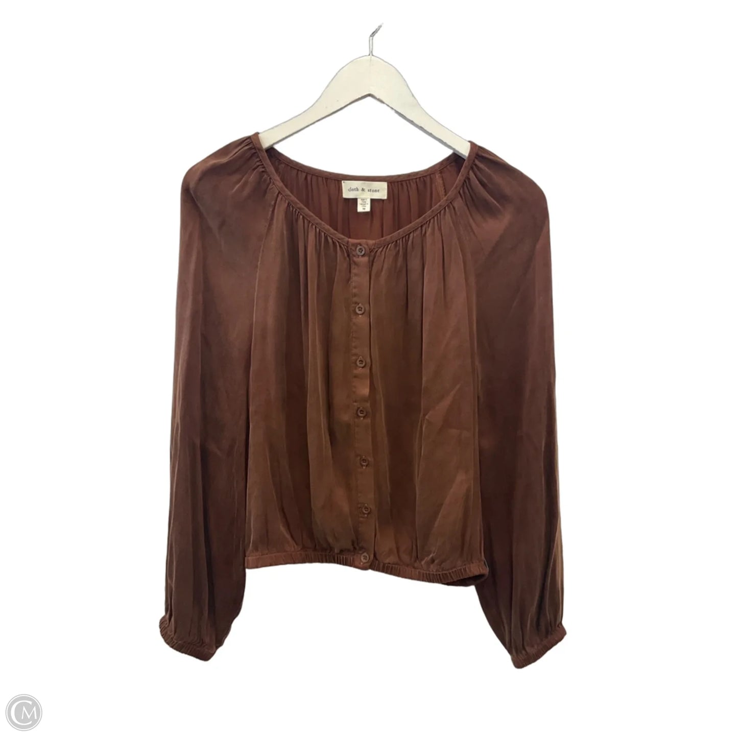 Top Long Sleeve By Cloth & Stone In Brown, Size: M