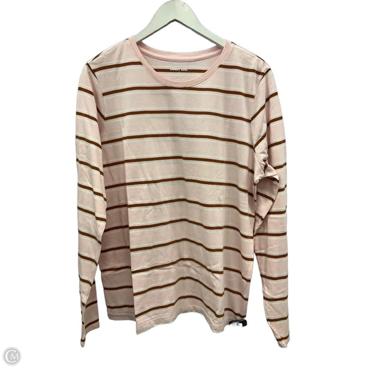 Top Long Sleeve Basic By Lands End In Pink, Size: L