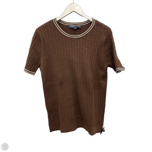 Top Short Sleeve By Tommy Hilfiger In Brown, Size: Xl