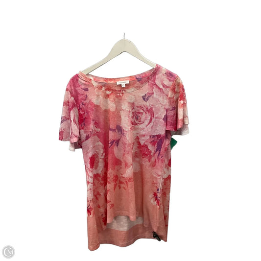 Top Short Sleeve By Concepts In Pink, Size: M
