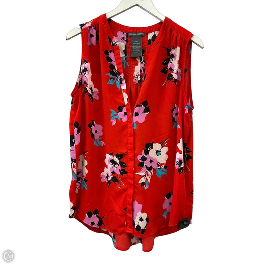 Top Sleeveless By Chelsea And Theodore In Red, Size: L