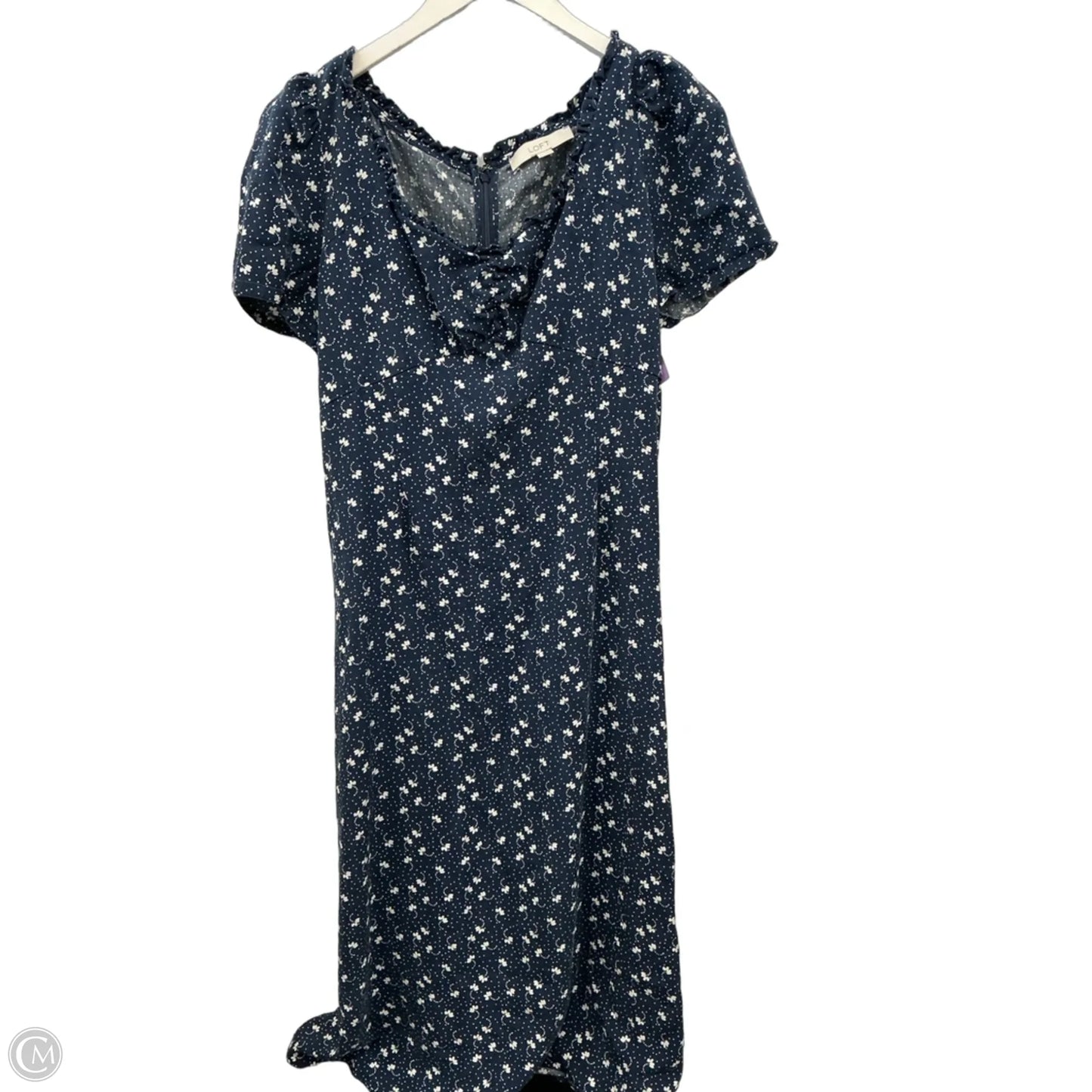 Dress Casual Midi By Loft In Navy, Size: M