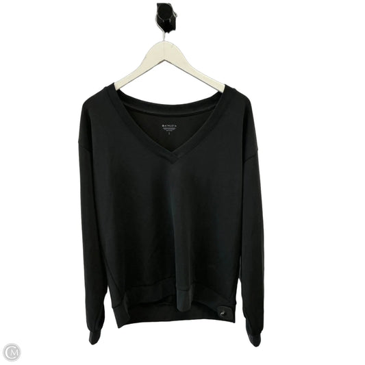 Athletic Top Long Sleeve Crewneck By Athleta In Black, Size: L
