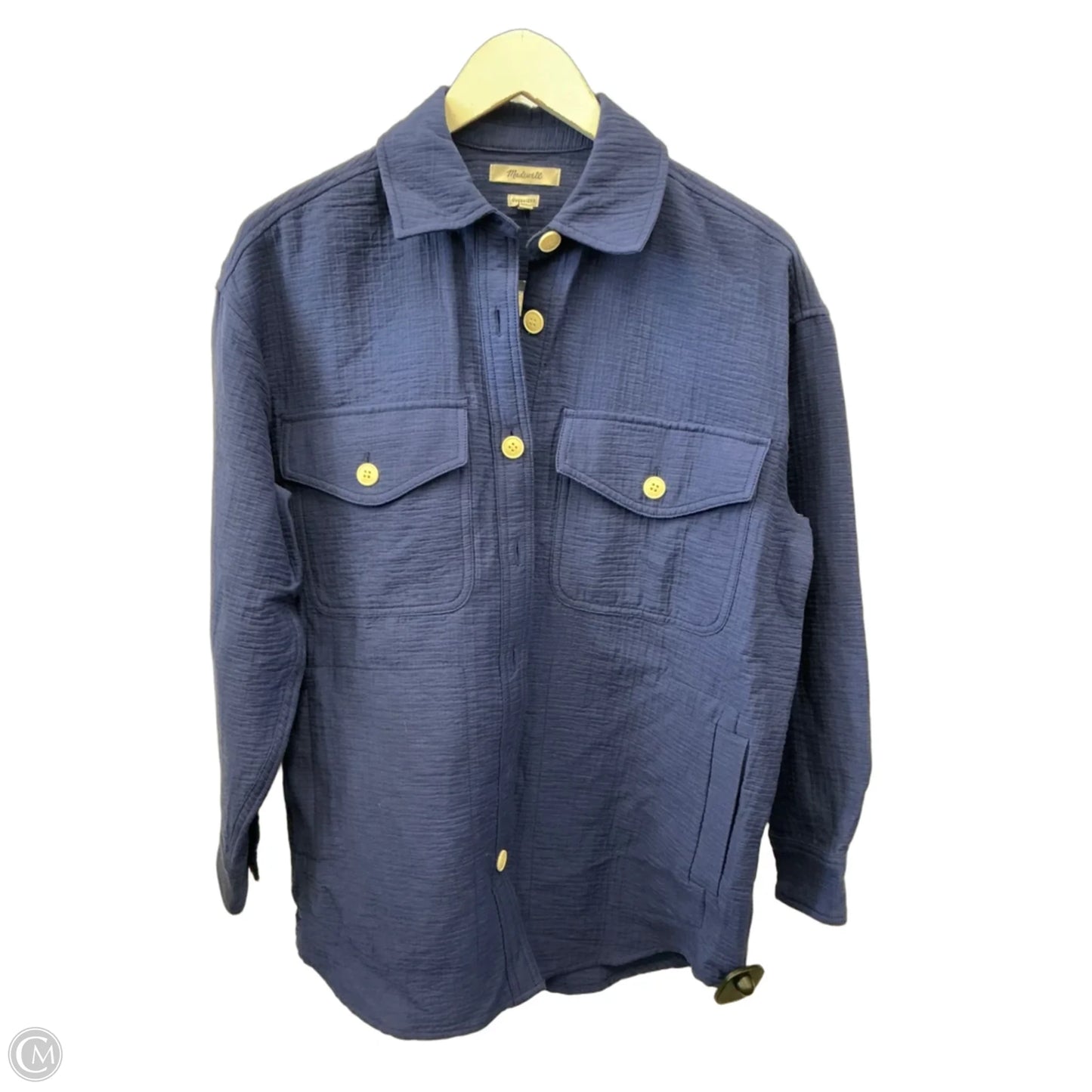 Jacket Shirt By Madewell In Navy, Size: Xs