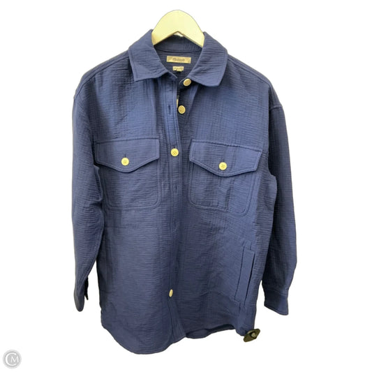 Jacket Shirt By Madewell In Navy, Size: Xs