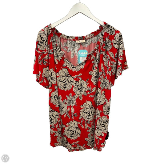 Top Short Sleeve By Clothes Mentor In Red, Size: 1x