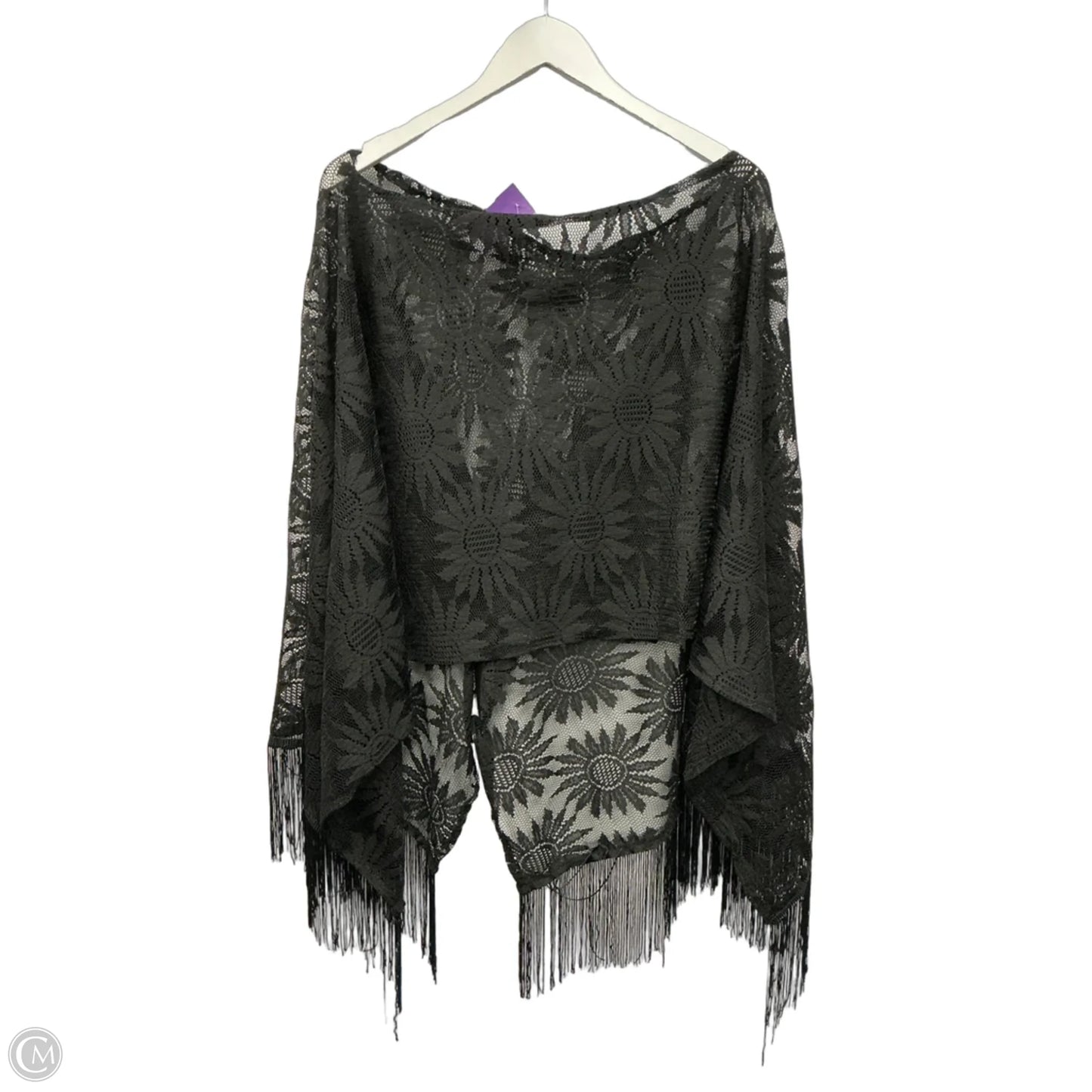Poncho By Clothes Mentor In Black, Size: Osfm