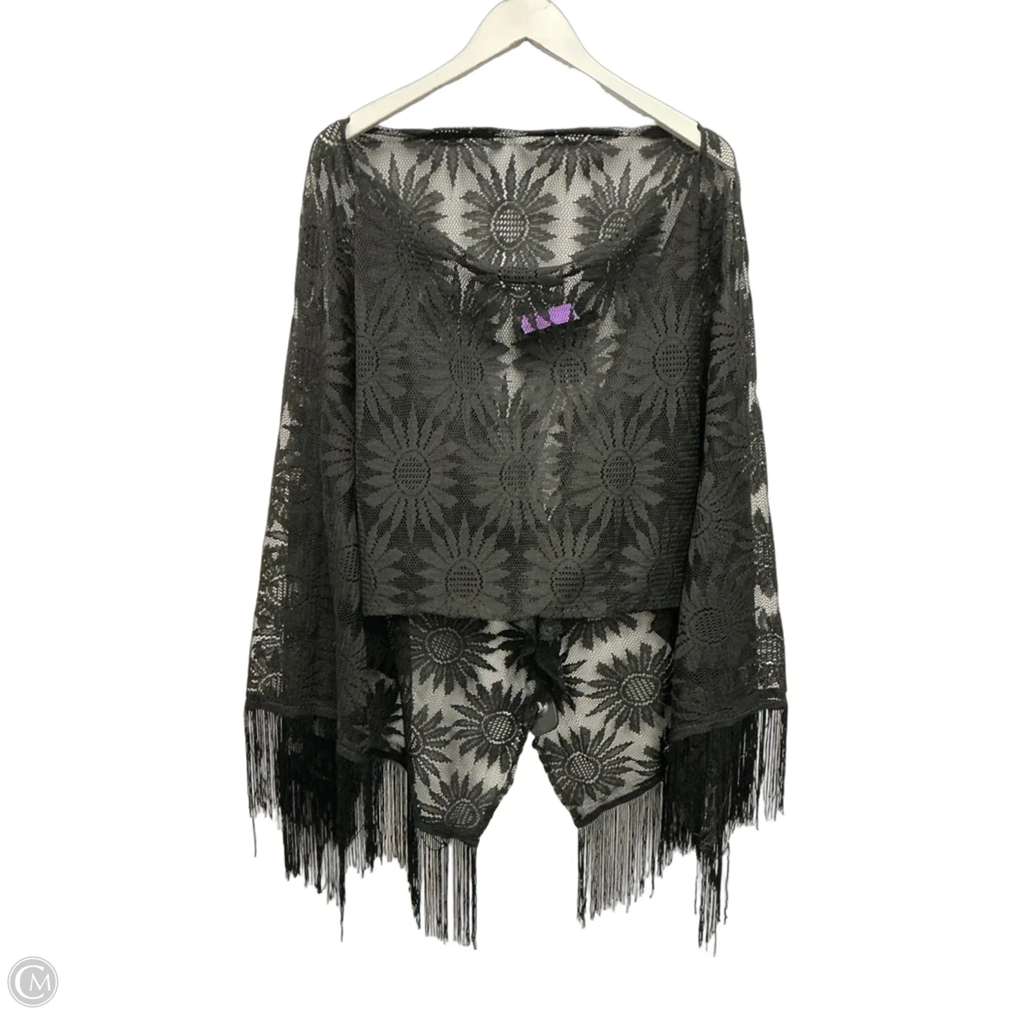 Poncho By Clothes Mentor In Black, Size: Osfm