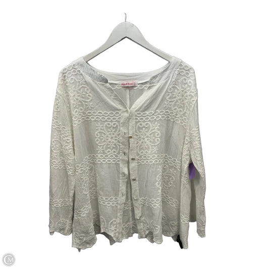 Top 3/4 Sleeve By Clothes Mentor In White, Size: Xl